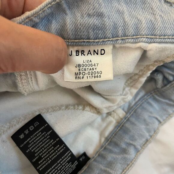 J Brand Liza wide leg cropped culotte denim jeans raw hem size 26 light blue - Picture 6 of 11